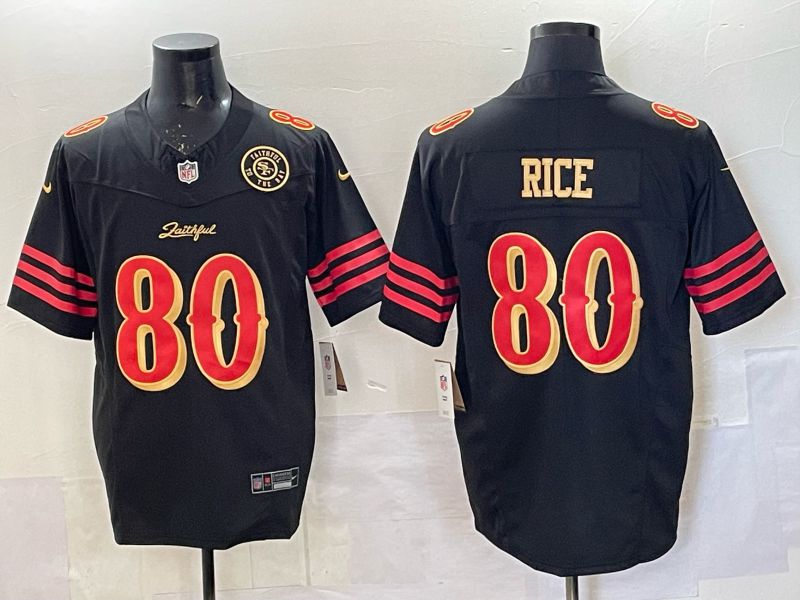 Men 2025 San Francisco 49ers #80 Rice black 5th generation Nike Limited NFL Jersey style  004->san francisco 49ers->NFL Jersey
